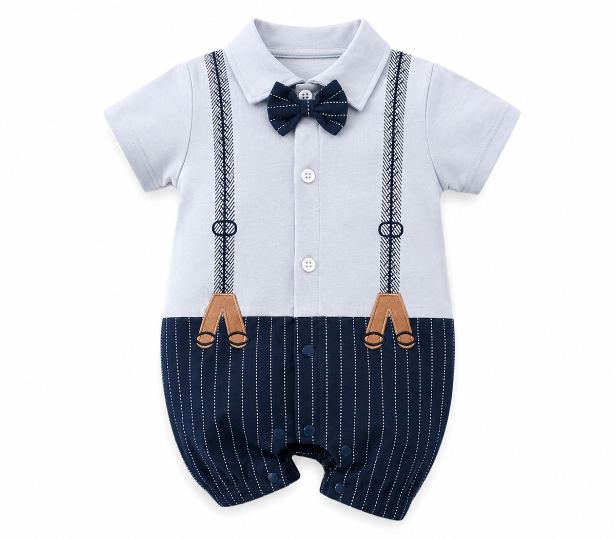 Baby Boy Formal Blue Romper