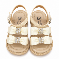 Baby Girl Off White Bow Sandal