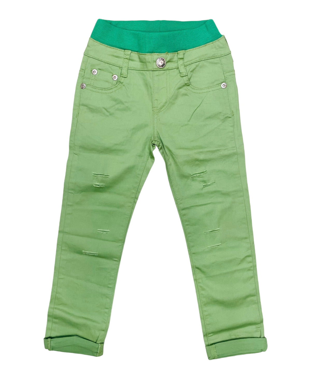 Green Cotton Jeans Pant
