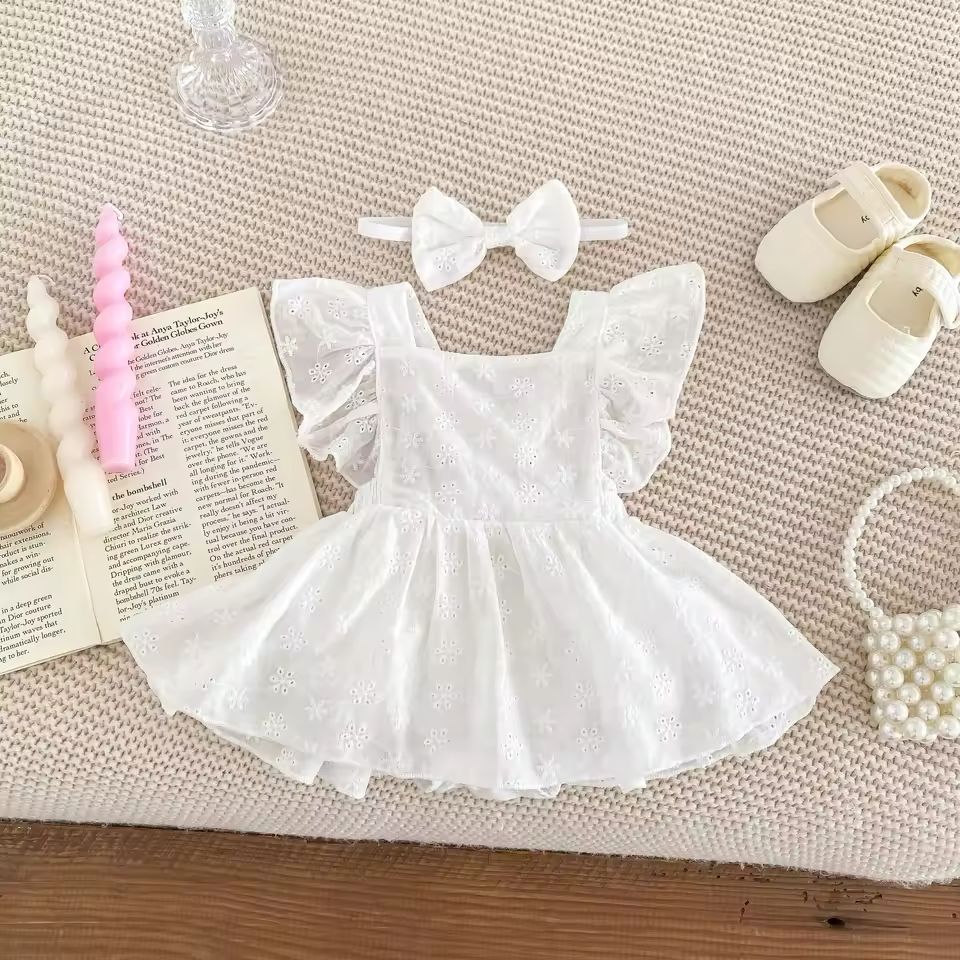 2PC White Chicken Frock