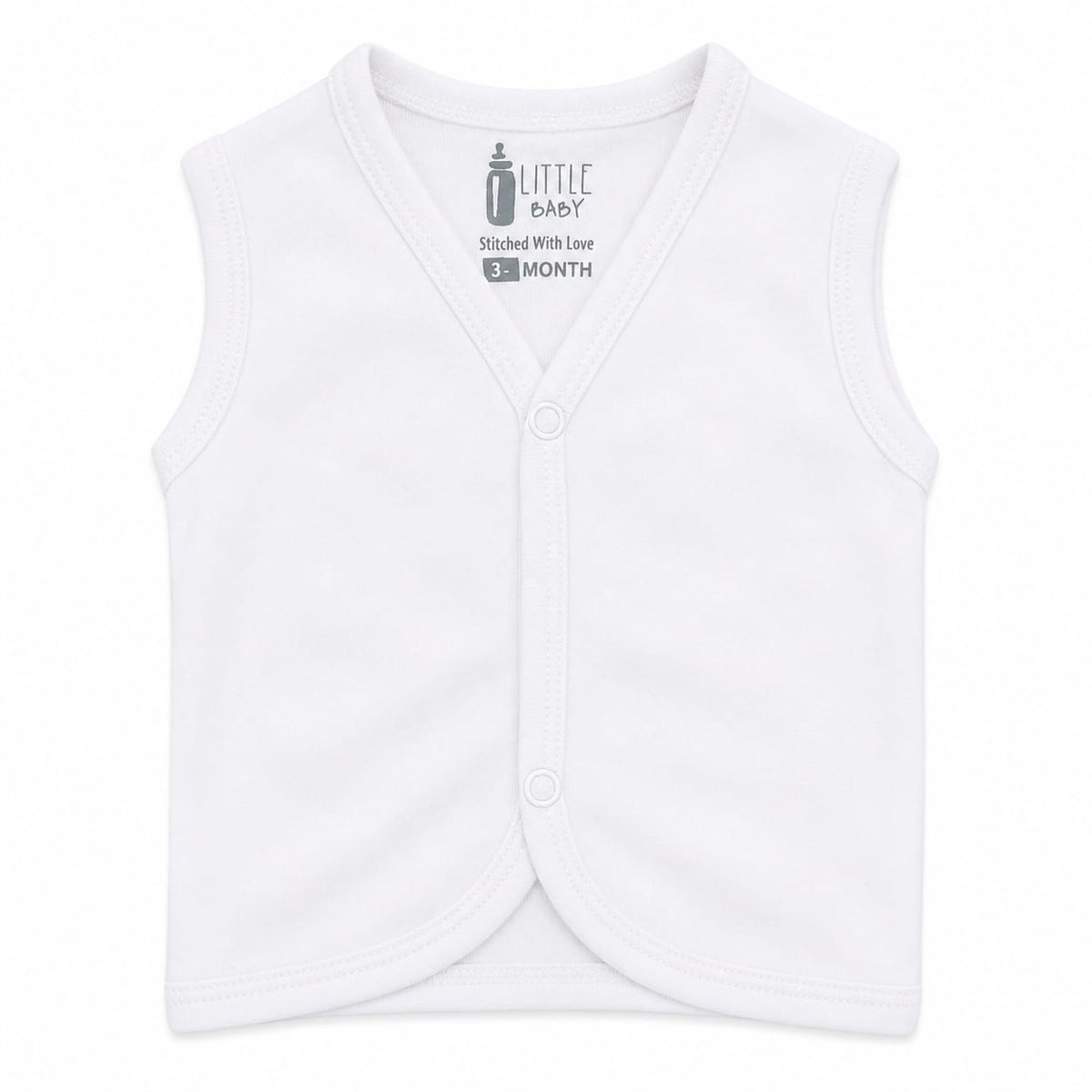 3PK White Baby Cotton Vest
