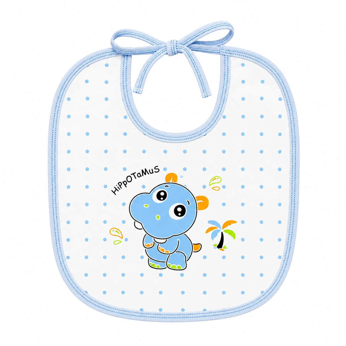 Blue Hippopotamus Plastic Bib