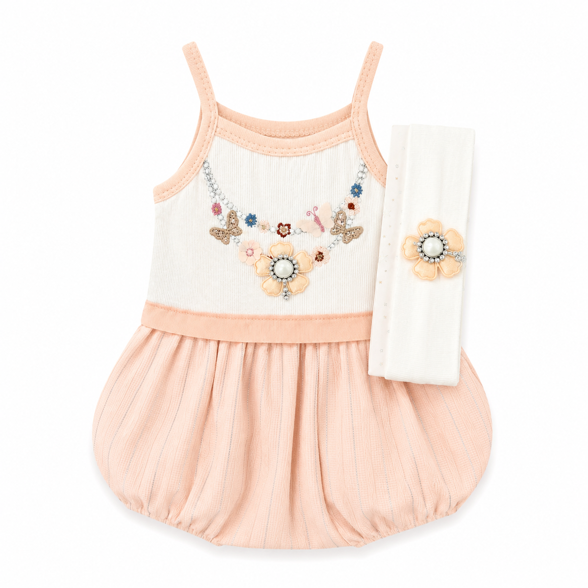 2PC Peach Body Suit