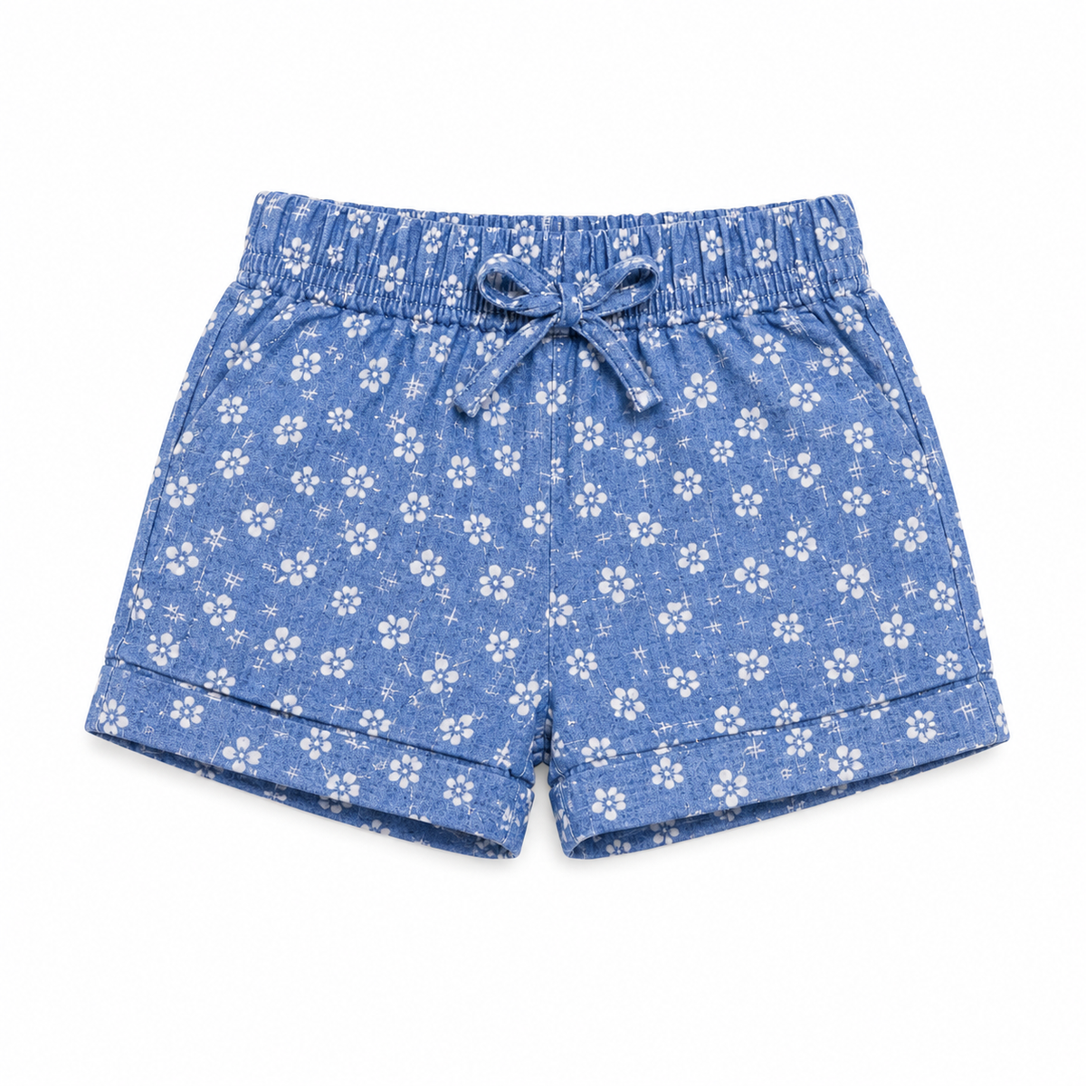 Baby Girl Floral Round Lastic Cotton Shorts