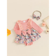 Baby Girl Peach Bodysuit Set