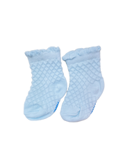Cute Lace Blue Baby Girl Socks Soft Cotton Baby