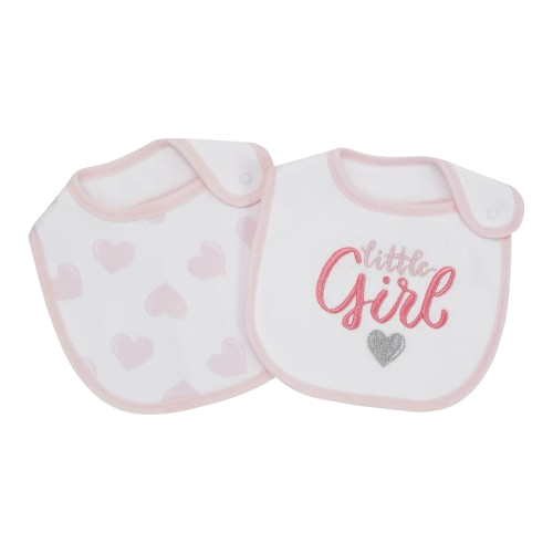 2PK Little Girl Bib Set