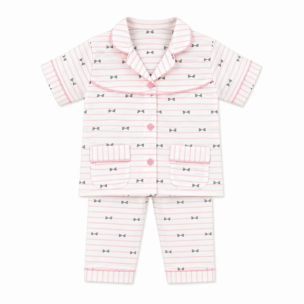 Pink Stripes Cotton Night Suit