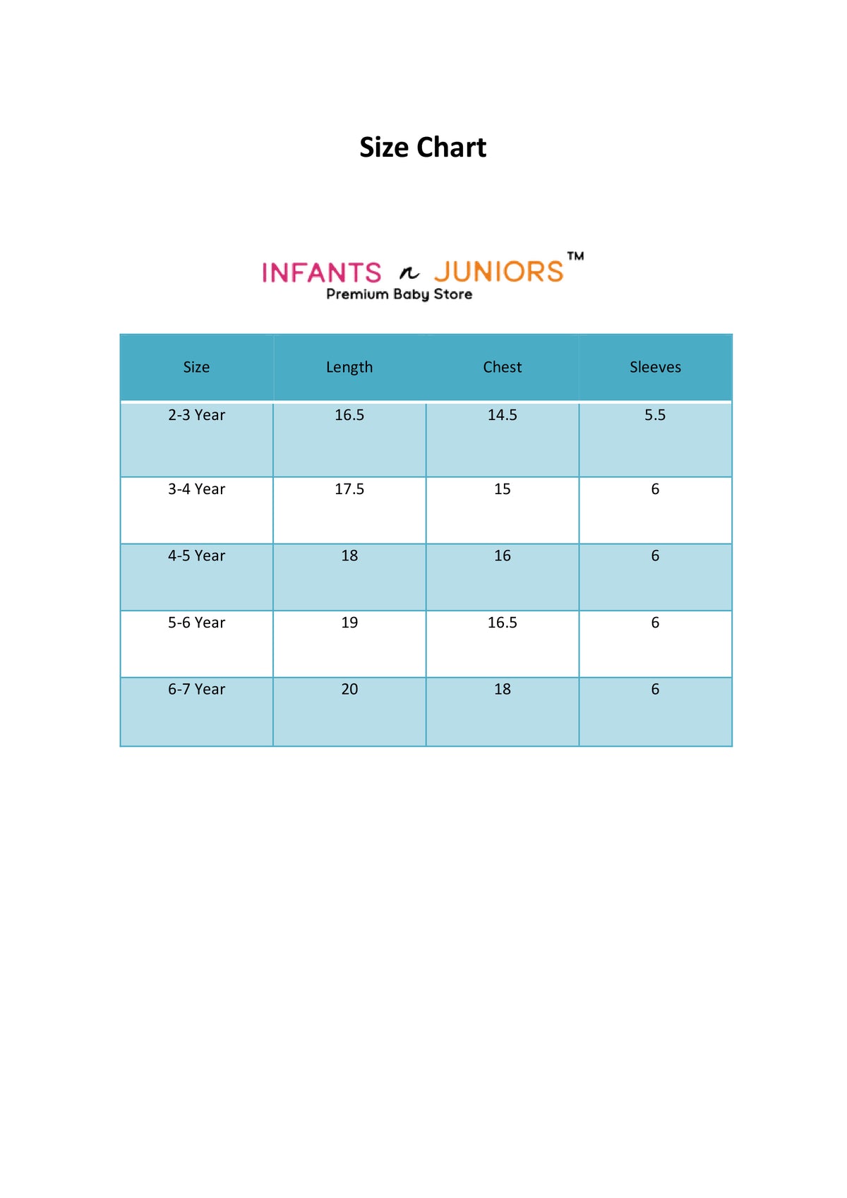 Size chart