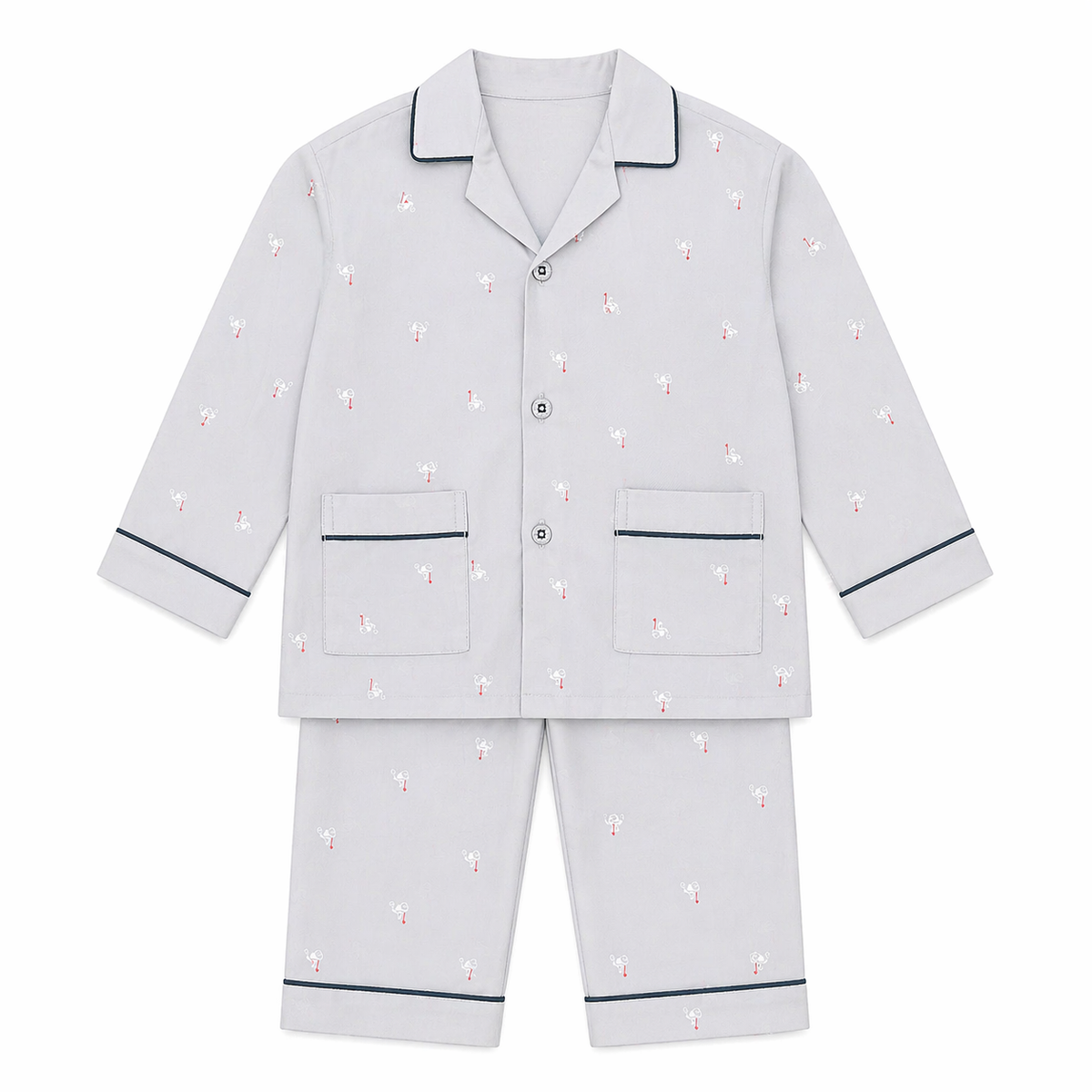 Grey Cotton Night Suit