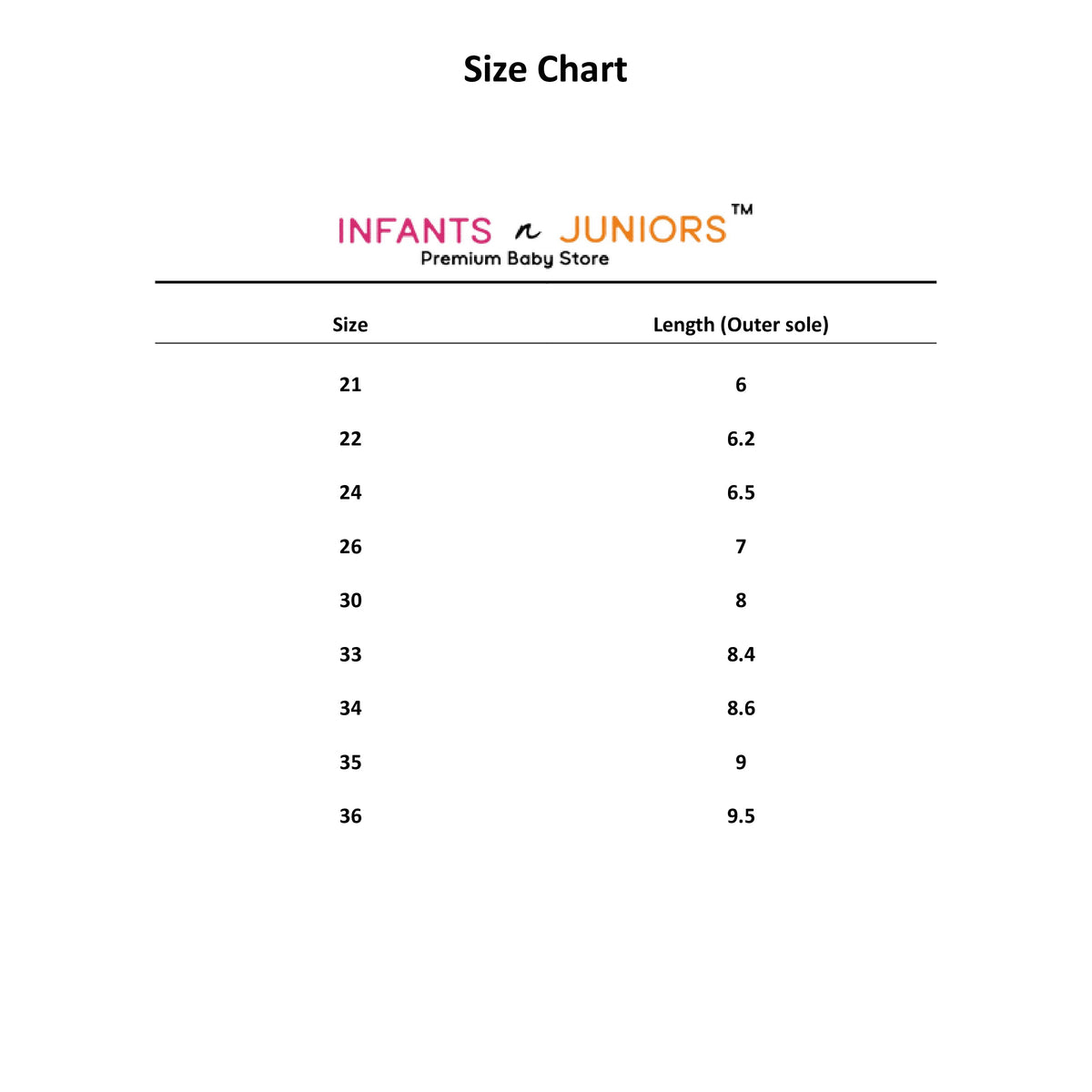 Size chart