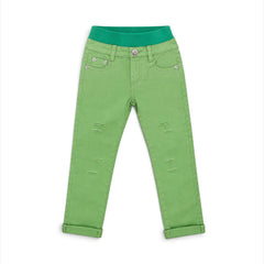 Green Cotton Jeans Pant