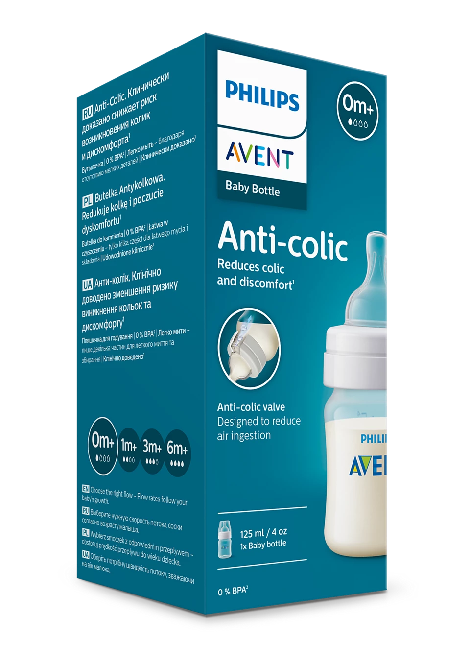 Anti-Colic Bottle PP 125ml Pk1 - SCF810/17
