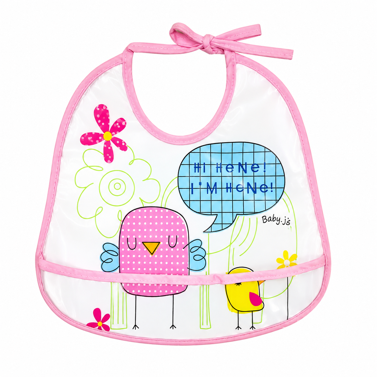 Waterproof Pink Bird Bib