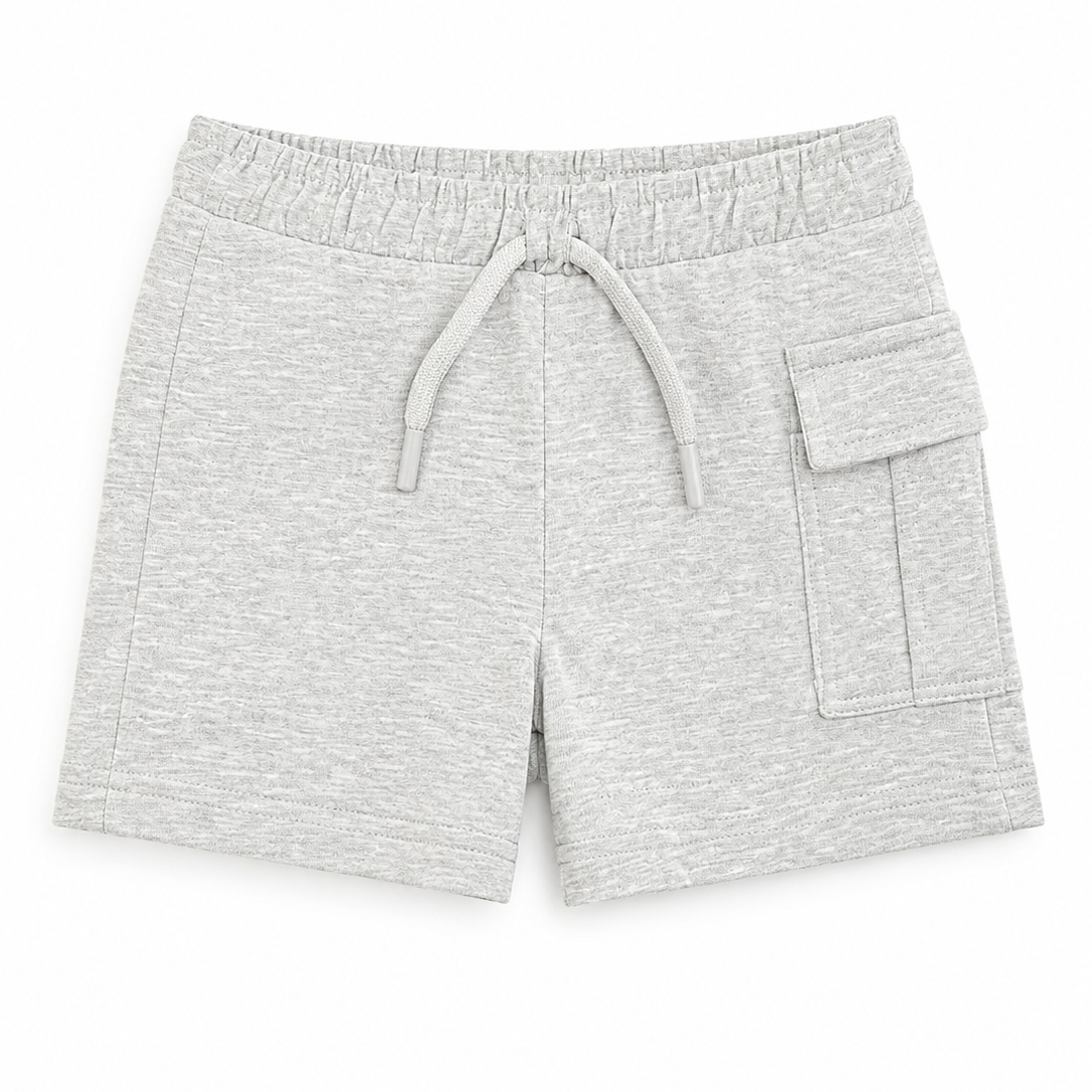 Baby Boy Round Lastic Shorts - Grey