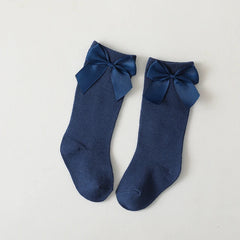 Long Socks with Blue Bow