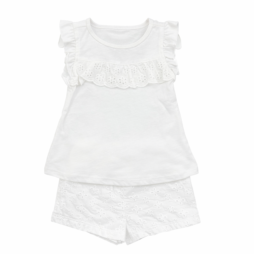 Baby Girl White Chicken Set