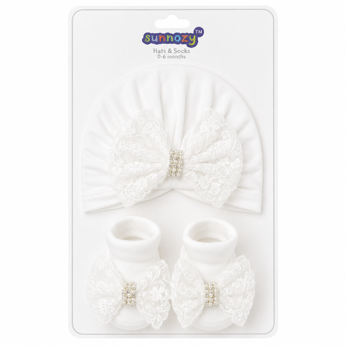 White Turban Cap & Socks Set