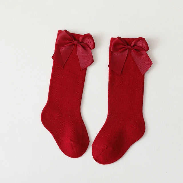 Long Socks with Red Bow