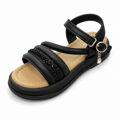 Baby Girl Black Strap Sandals