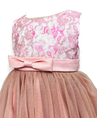 Pink Floral Partywear Frock