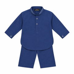 Baby Boy Blue Boski Kurta Trouser Set