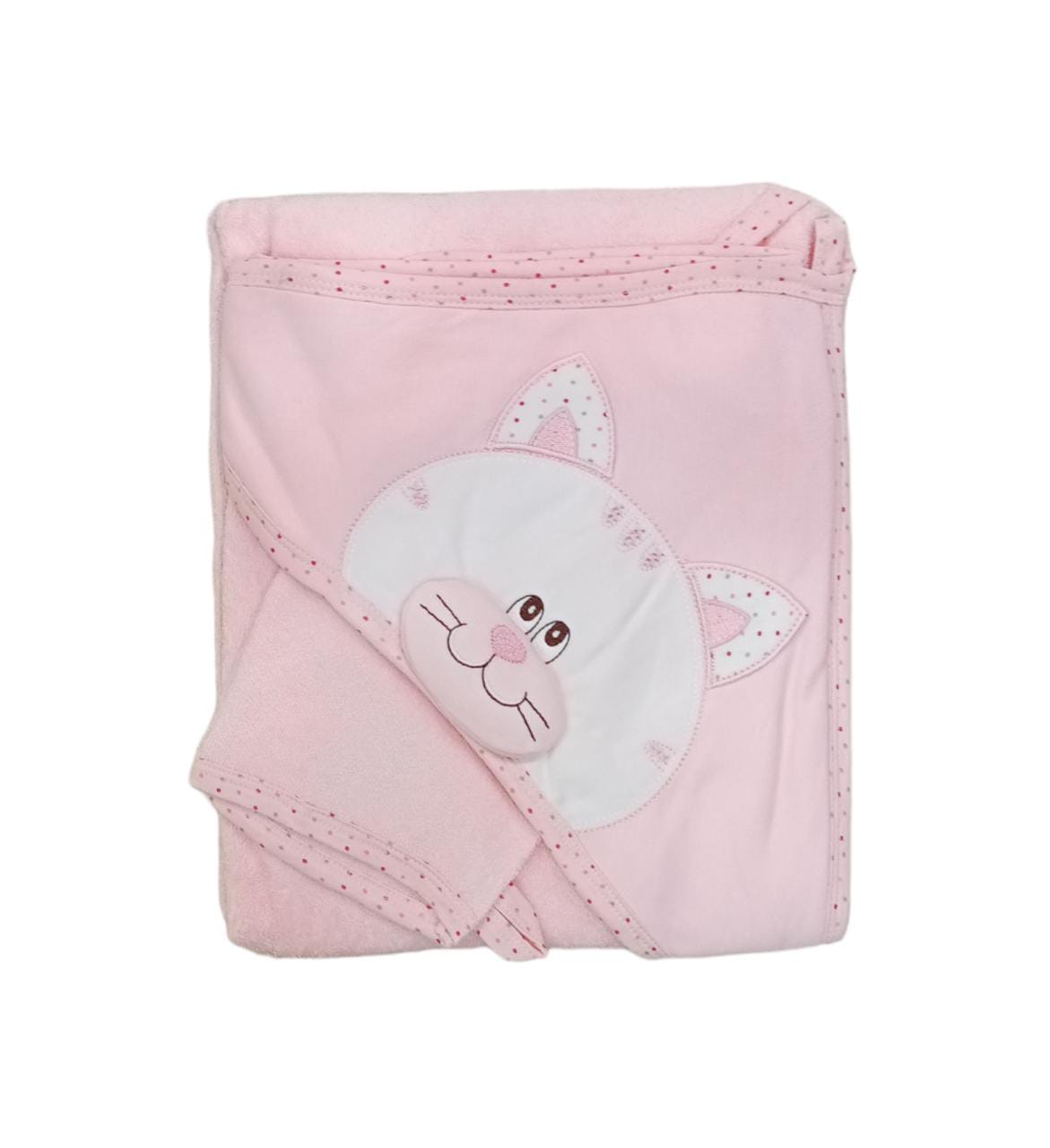 Cat Bath Towel Set/ Pink