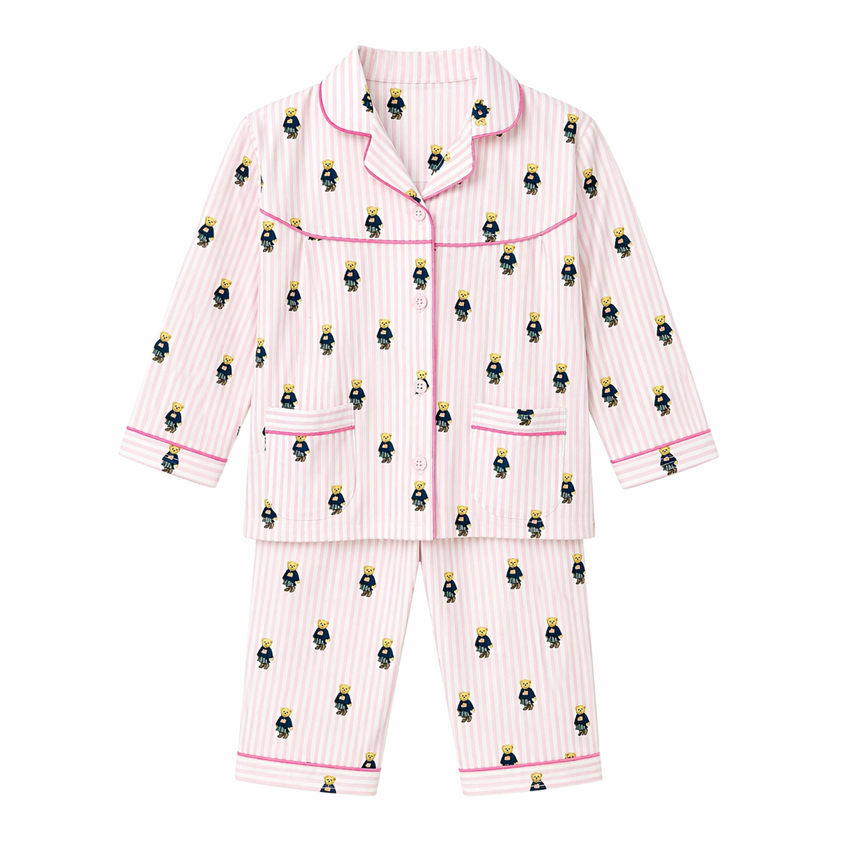 Pink Stripes Cotton Night Suit