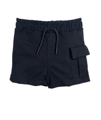 Round Lastic Cotton Shorts - Black