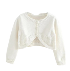 Baby Girl Cardigan Knitted White