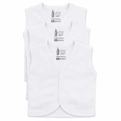 3PK White Baby Cotton Vest