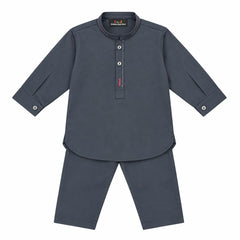 Baby Boy Charcoal Grey Boski Kurta Trouser Set