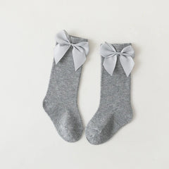 Long Socks with Grey Bow