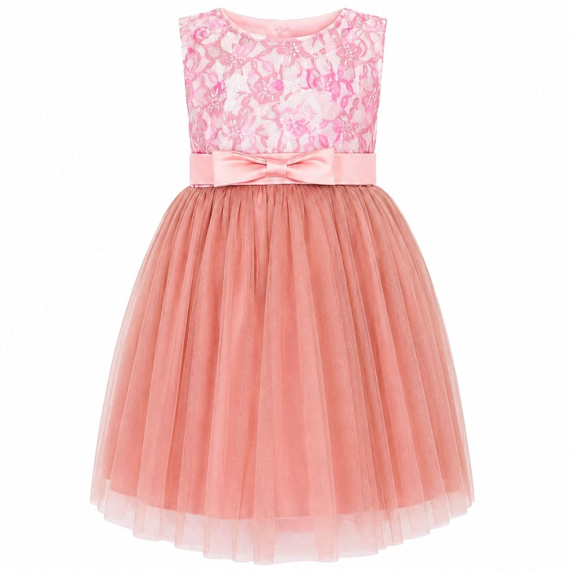 Pink Floral Partywear Frock