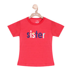 Baby Girl Sister T-Shirt Red