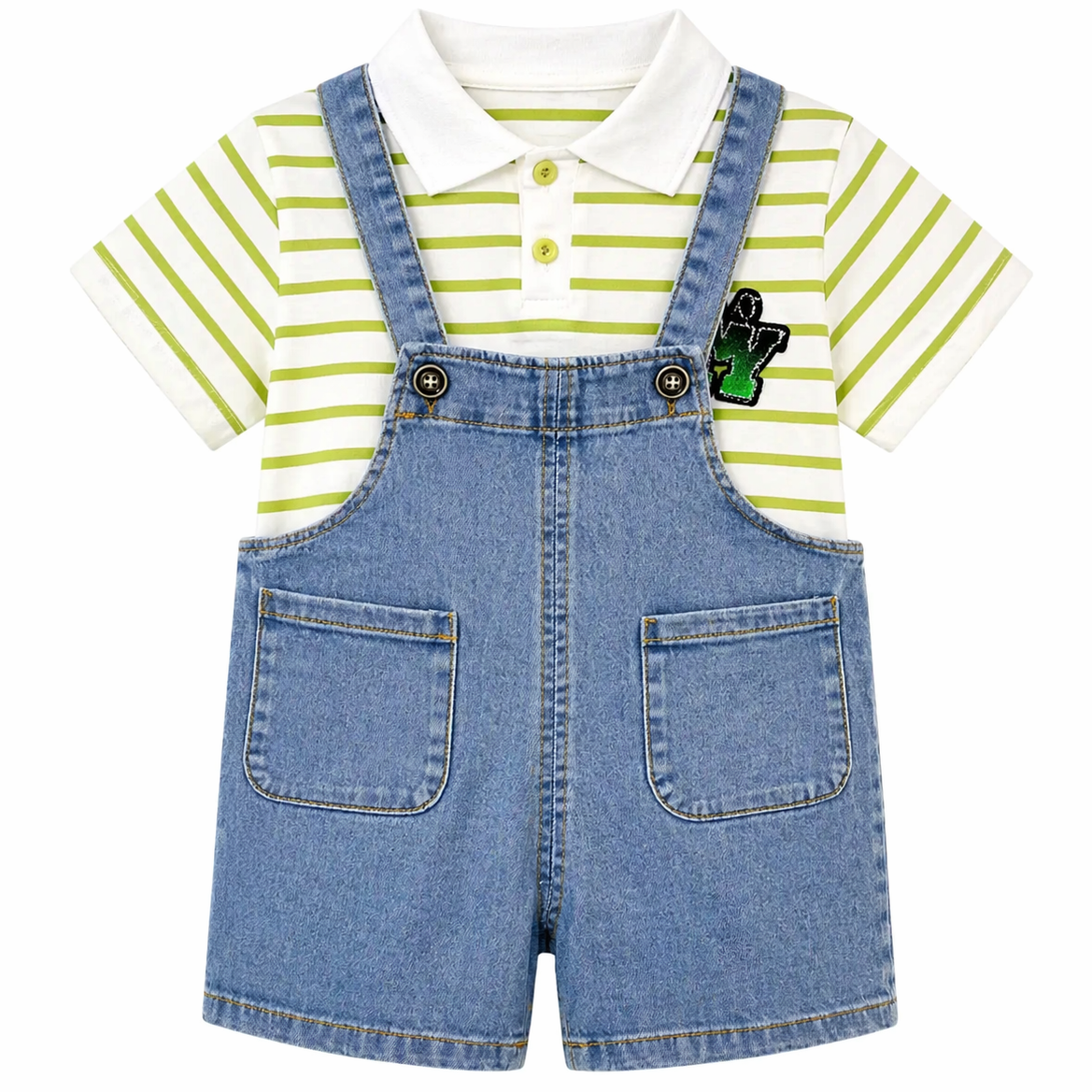 2PC Baby Boy Dungaree Suit