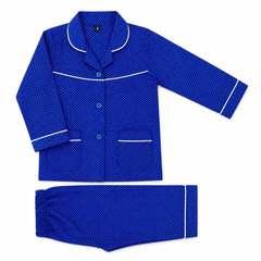 Blue Polka Dots Cotton Night Suit