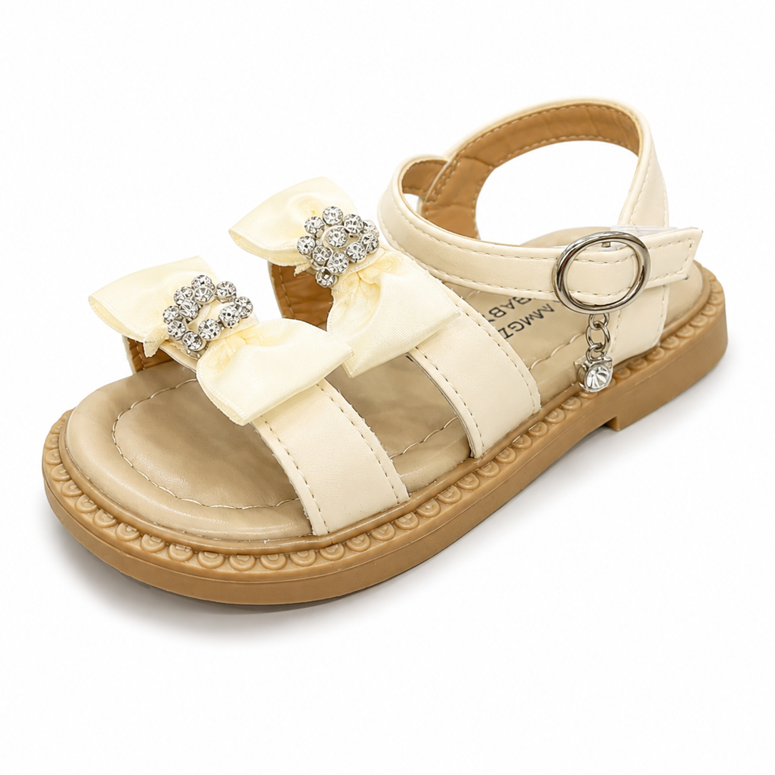 Baby Girl Off White Bow Sandal