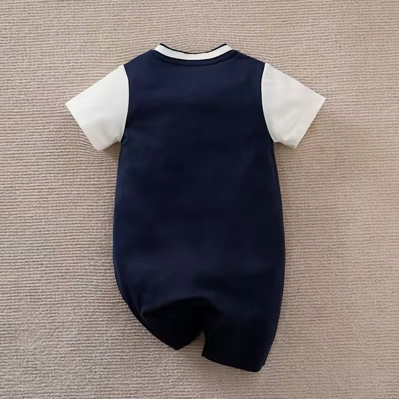 Baby Boy Half Sleeves Blue Romper