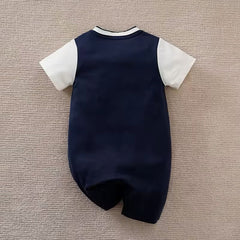 Baby Boy Half Sleeves Blue Romper