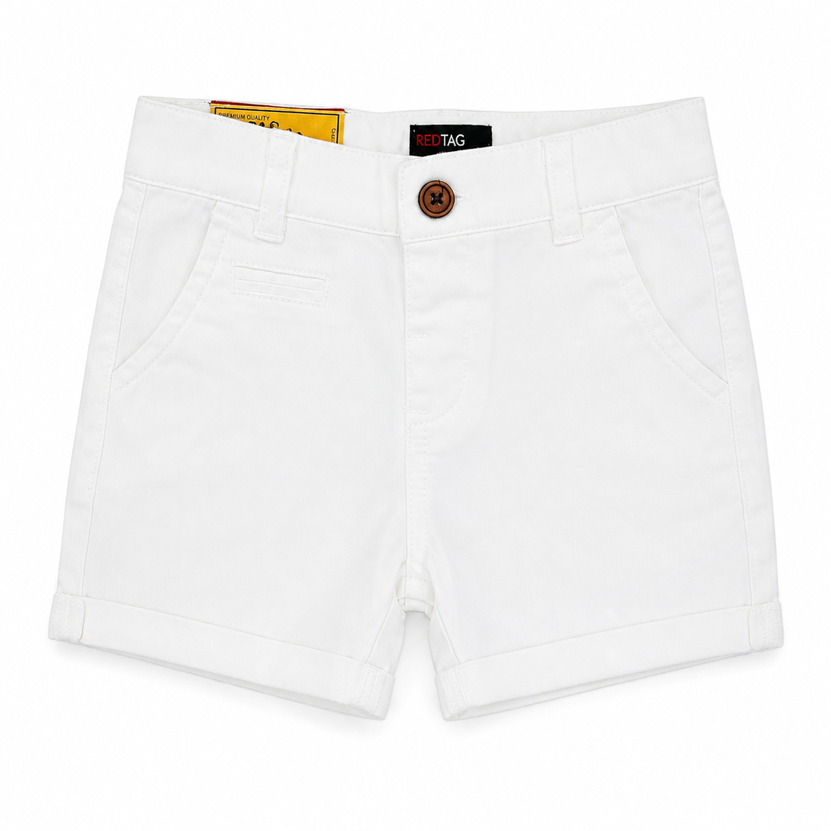 Red Tag White Cotton Short
