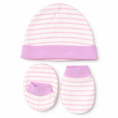 Newborn 3PC Baby Set – Mittens, Booties & Cap for Soft Comfort