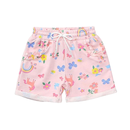 Jersey Cotton Unicorn Girls Shorts