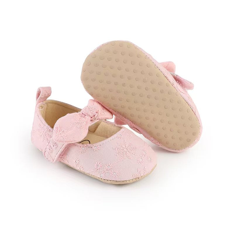 Pink Bow Pre Walker Pumps