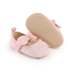Pink Bow Pre Walker Pumps