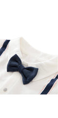 Baby boy White Formal bow Romper