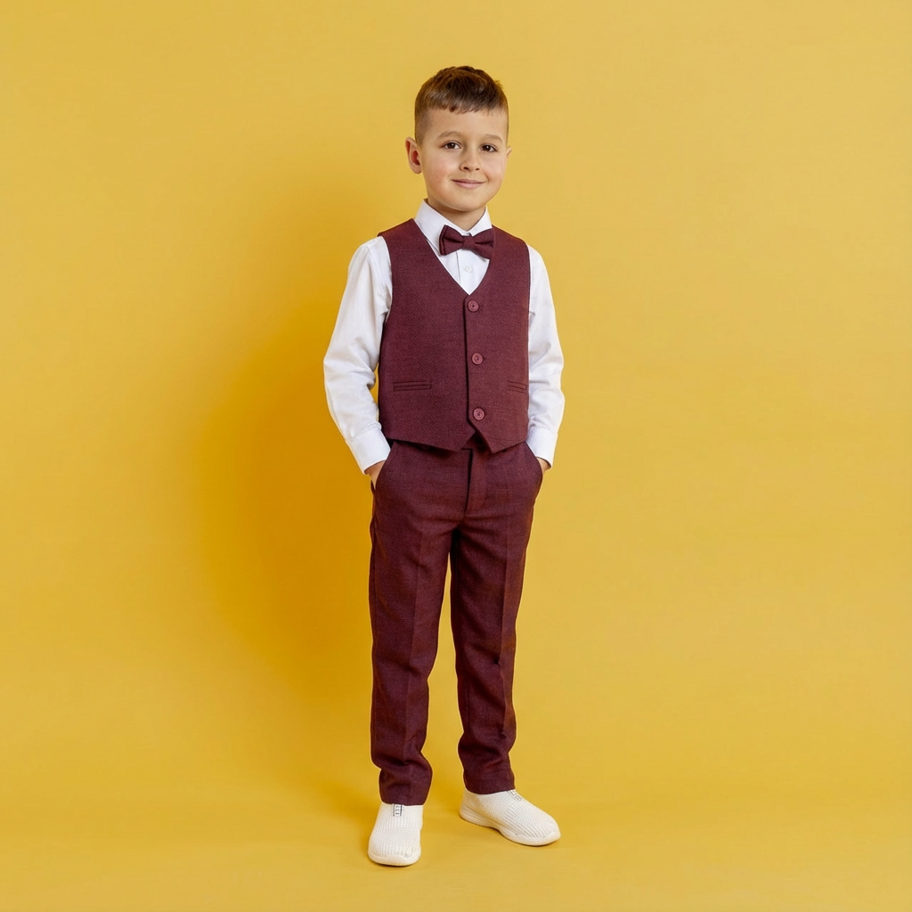 4PC Baby Boy Marron Suit