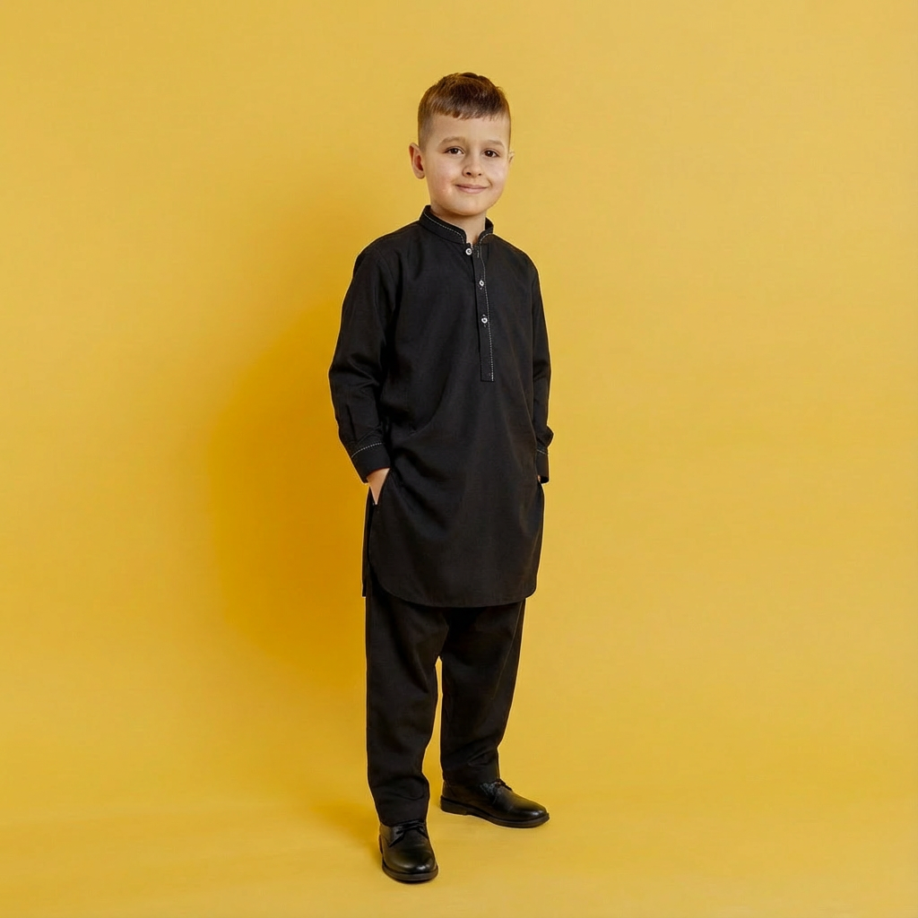 Black Boski Kurta Shalwar
