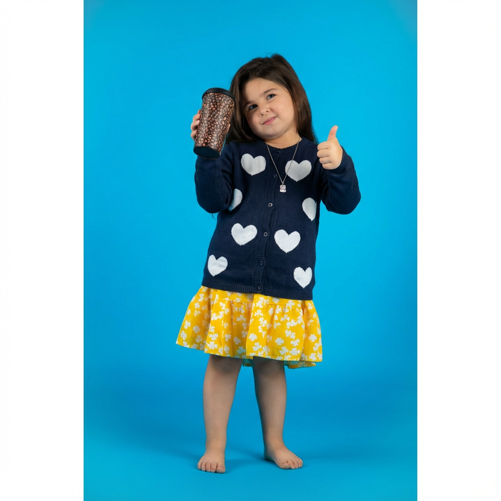 Baby Girl White Hearts Sweater