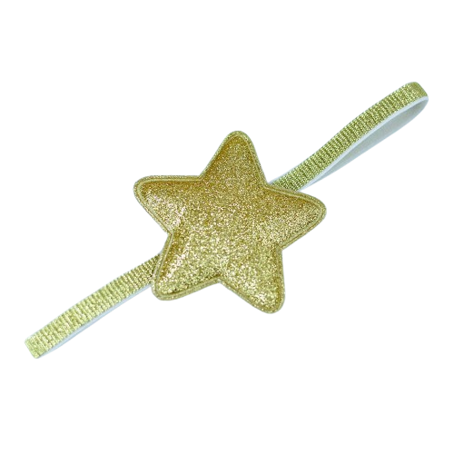 Star Glitter Headband Golden 0-24M